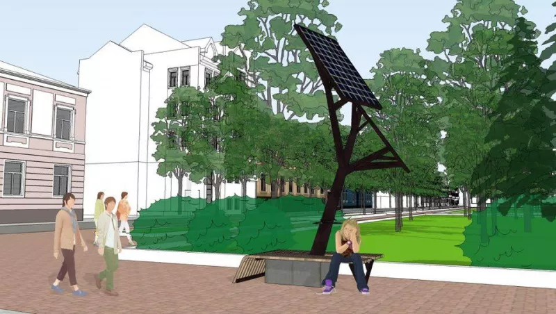 Використовувати ґаджети в Тернополі стане ще зручніше - в місті встановлять перше в Україні Сонячне дерево із зарядними пристроями