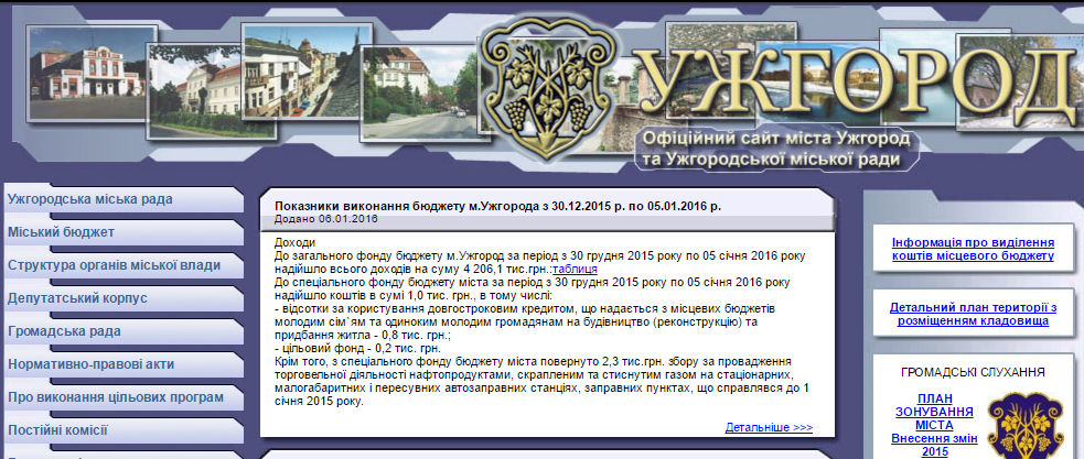 Старий сайт Ужгородської міської ради