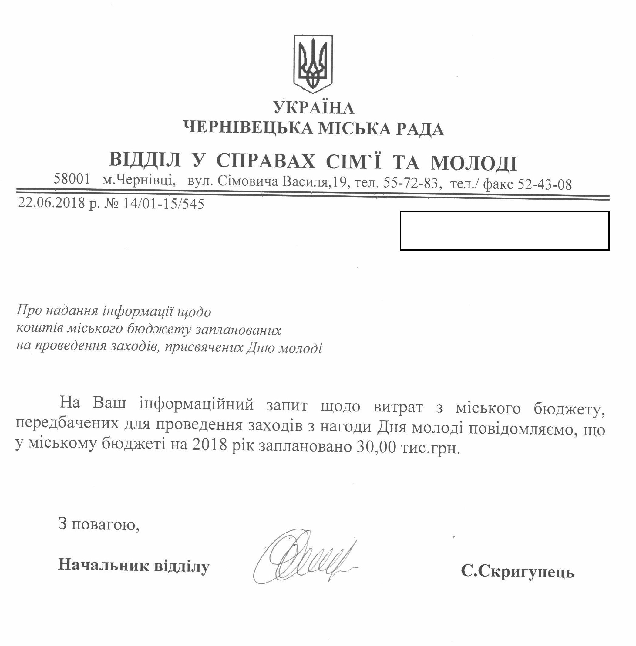 Скільки витрачено з бюджету Чернівців на День молоді?
